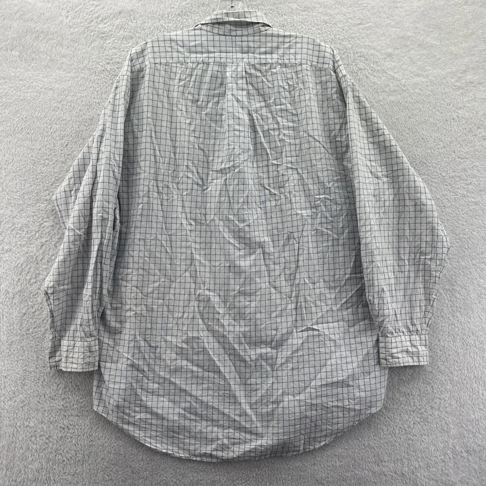 Polo Ralph Lauren Button Up 16 Mens Shirt Large White‎ Blue Checkered Yarmouth